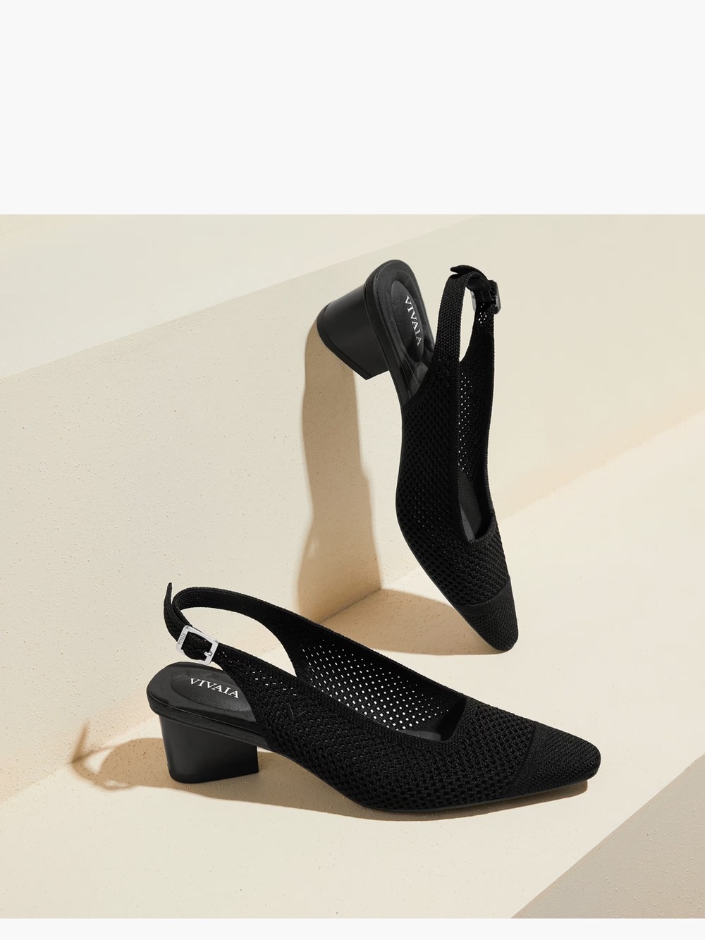 Vivaia Black Slingback Knit Pointed-Toe (Leah Pro) - Picture 7 of 9
